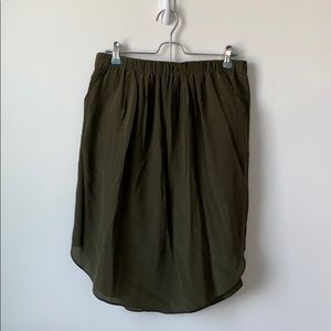 Olive green pull on skirt